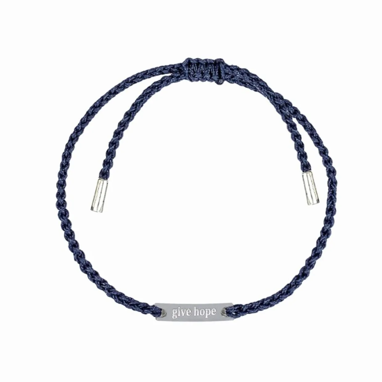 ARMBAND GIVE HOPE tråd/silver Navy