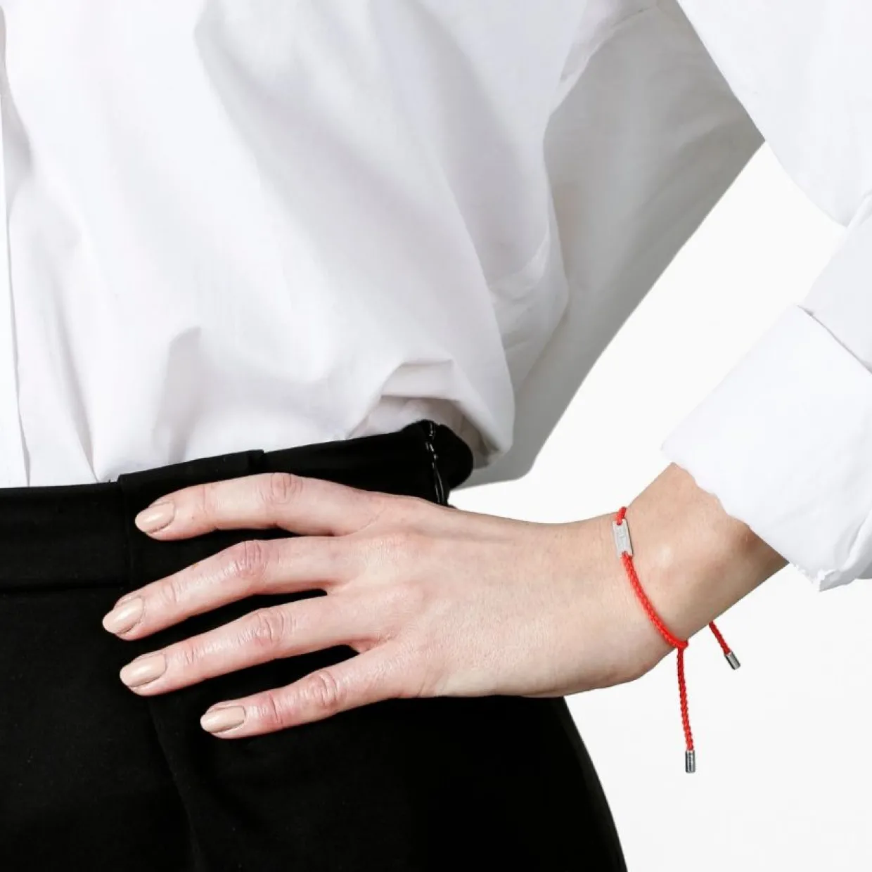 ARMBAND GIVE HOPE tråd/silver Coral