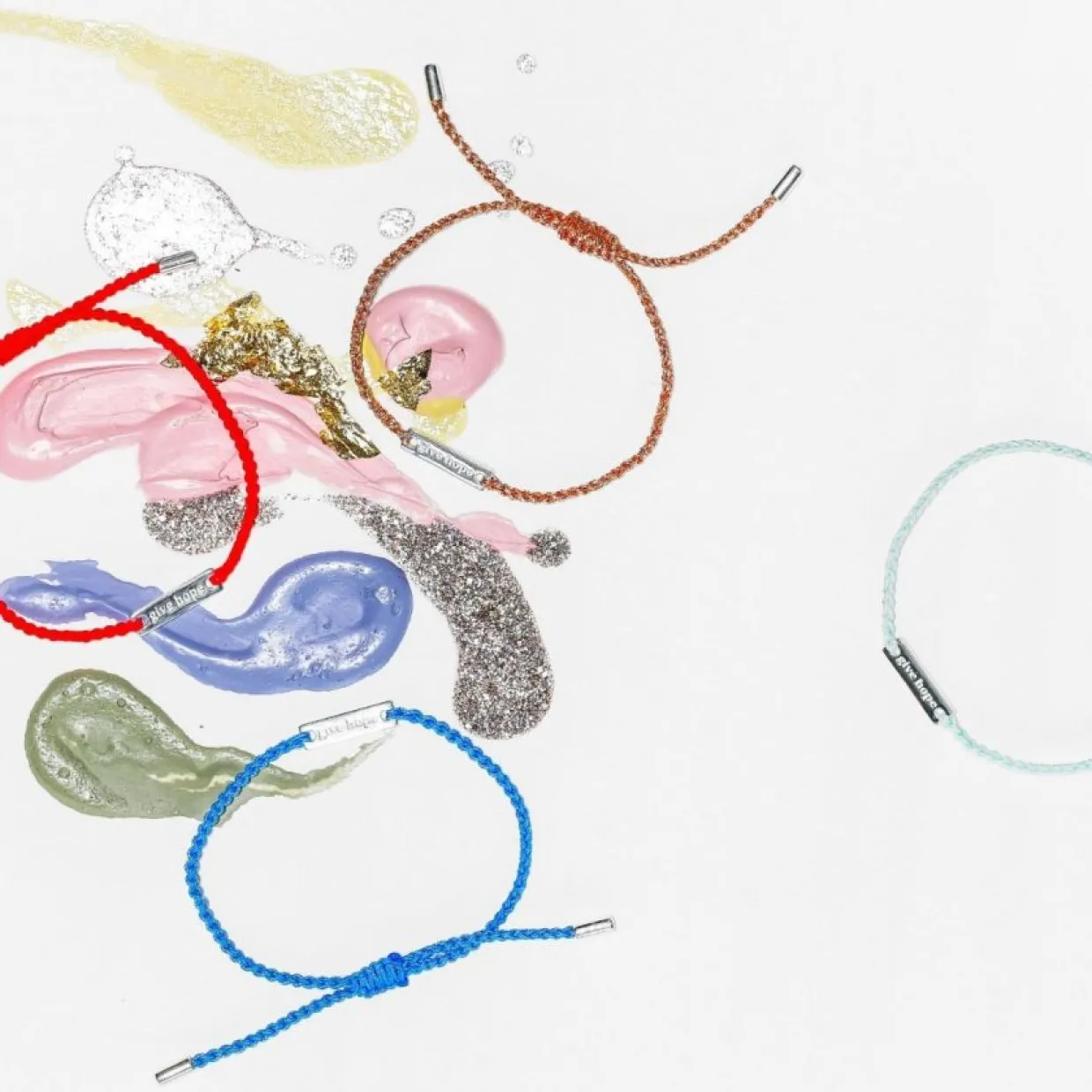 ARMBAND GIVE HOPE tråd/silver Coral