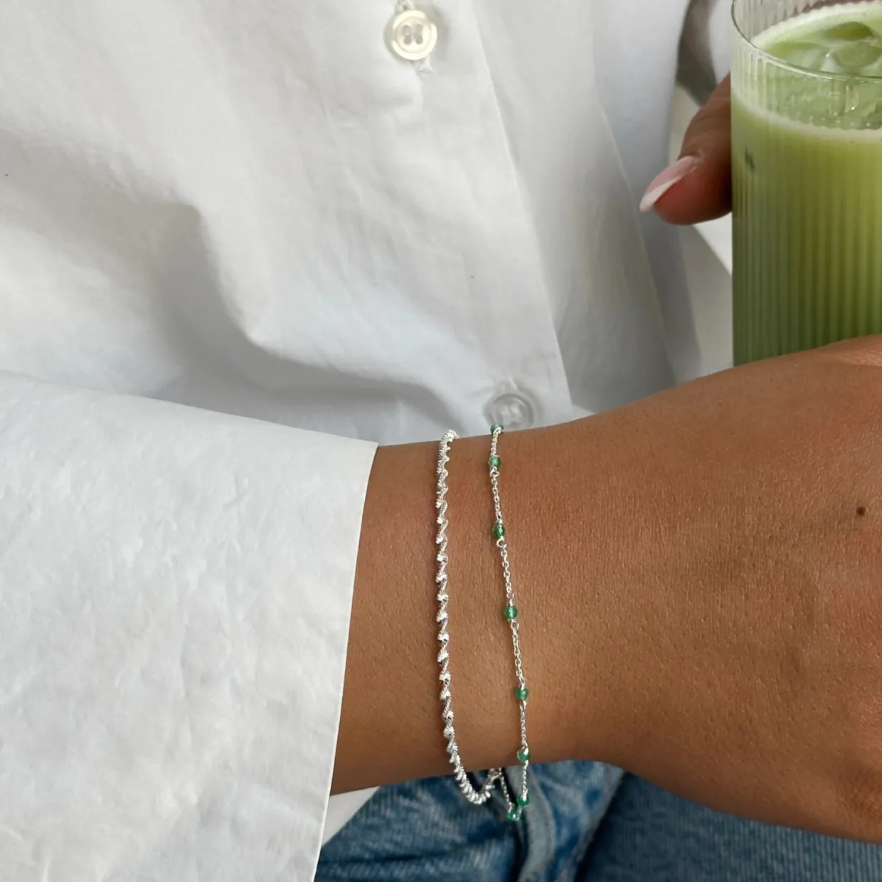 Armband Santa Monica Grön silver