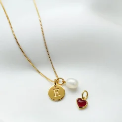 Berlock beloved heart Guld Rosa