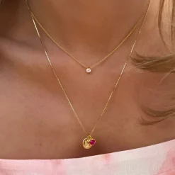 Berlock beloved heart Guld Rosa