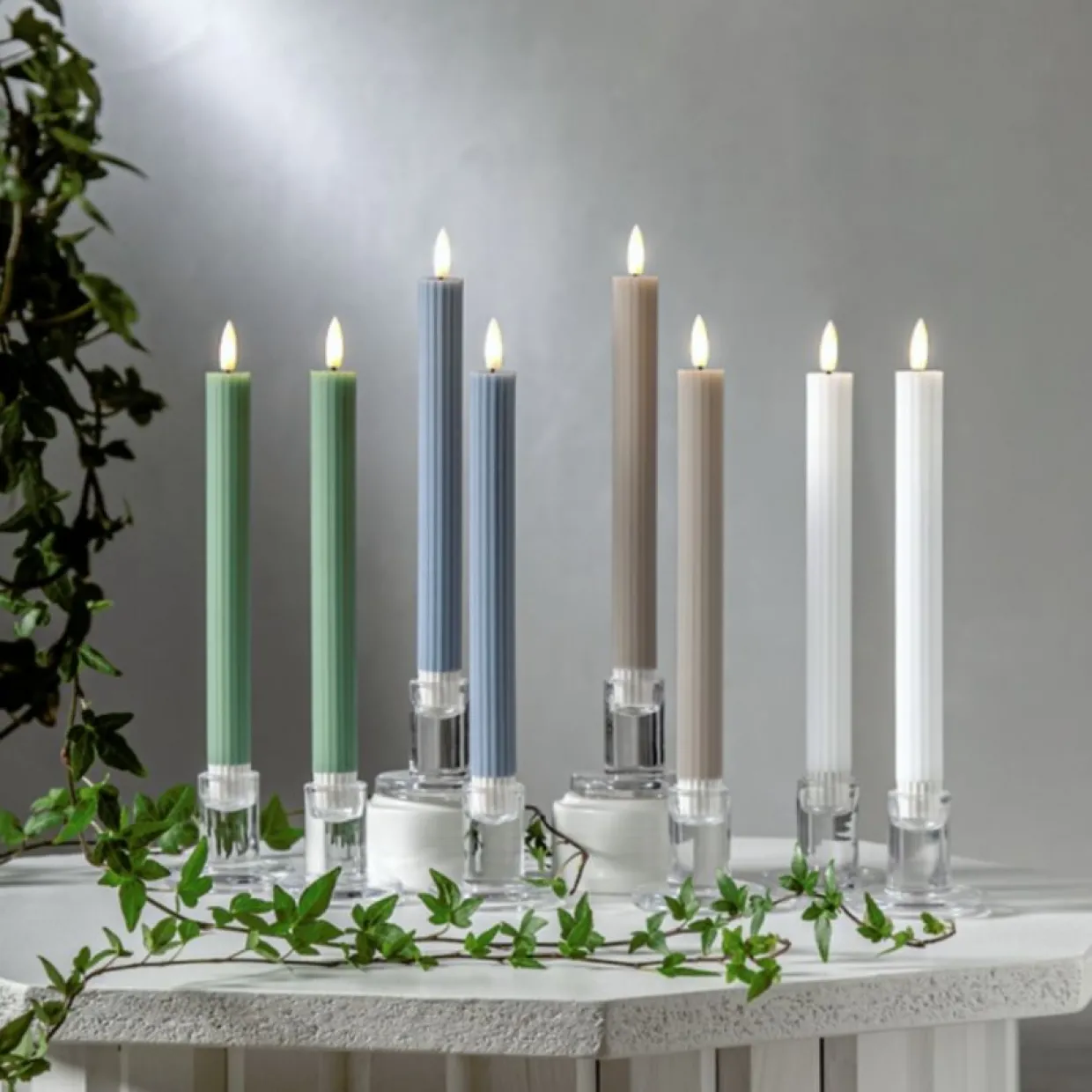 Blockljus 7,5x15cm LED Grön