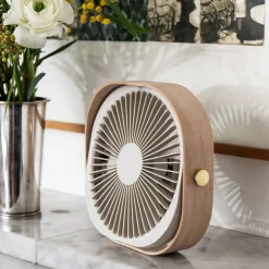 Bordsfläkt trådlös Fantastic Wood Beige