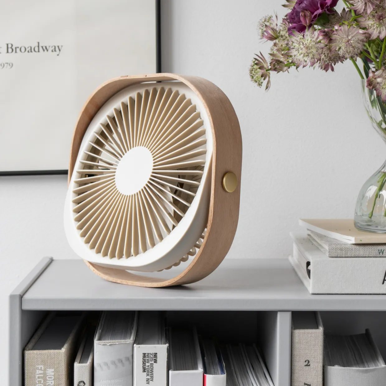 Bordsfläkt trådlös Fantastic Wood Beige