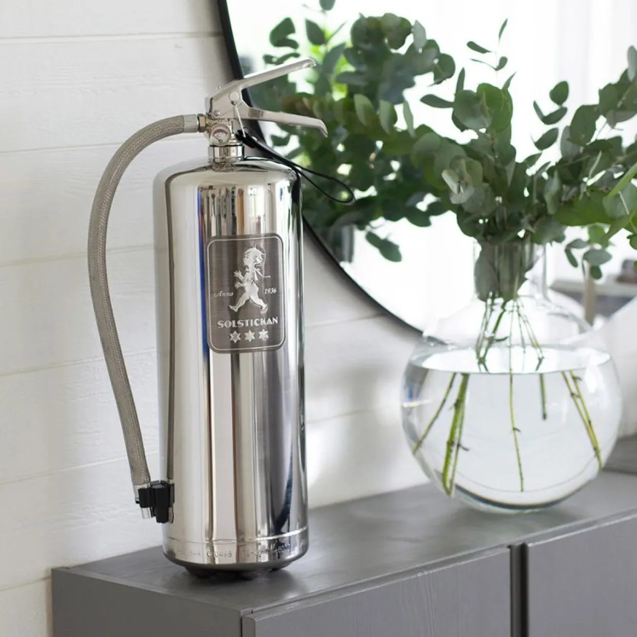 Brandsläckare 6 kg rostfritt stål Solstickan