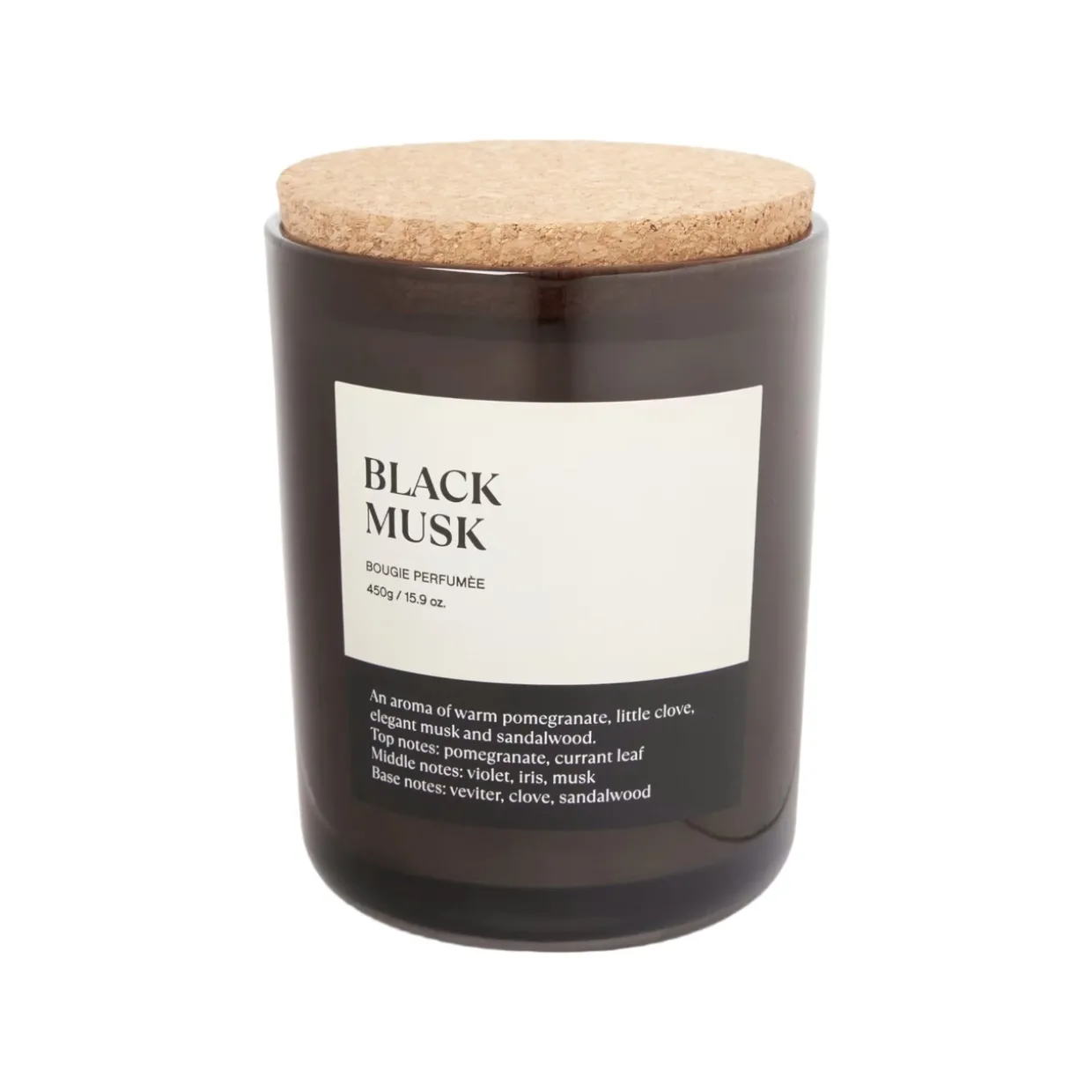 Doftljus med kork lock 450gr Brun