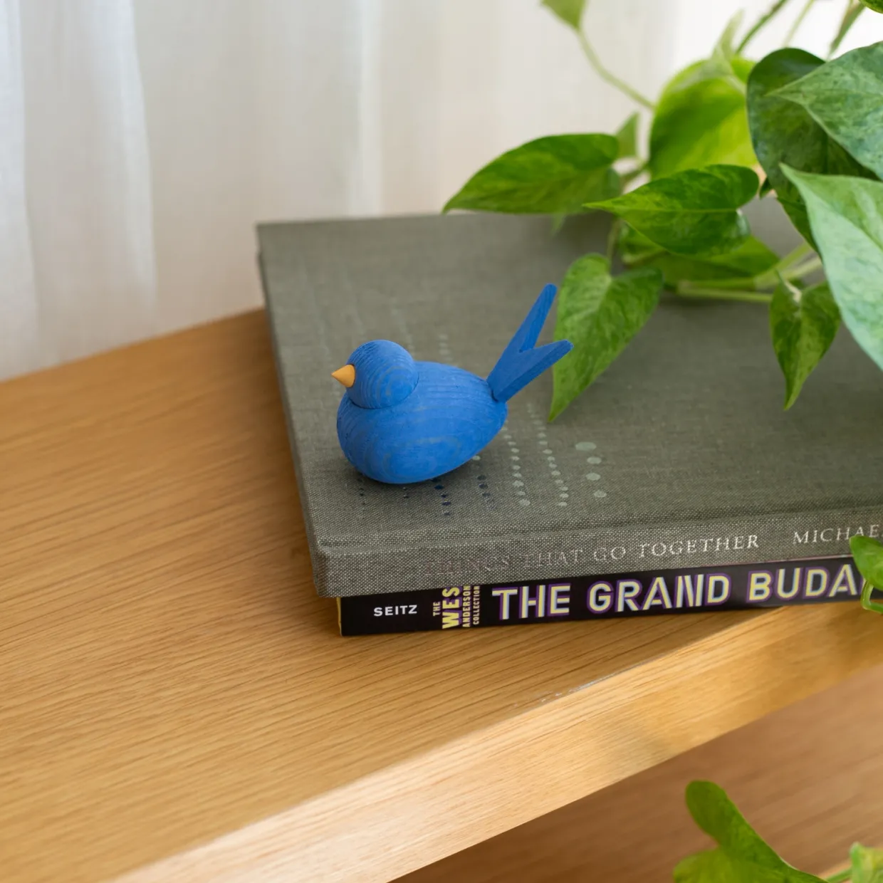 Fågel Trä Blå