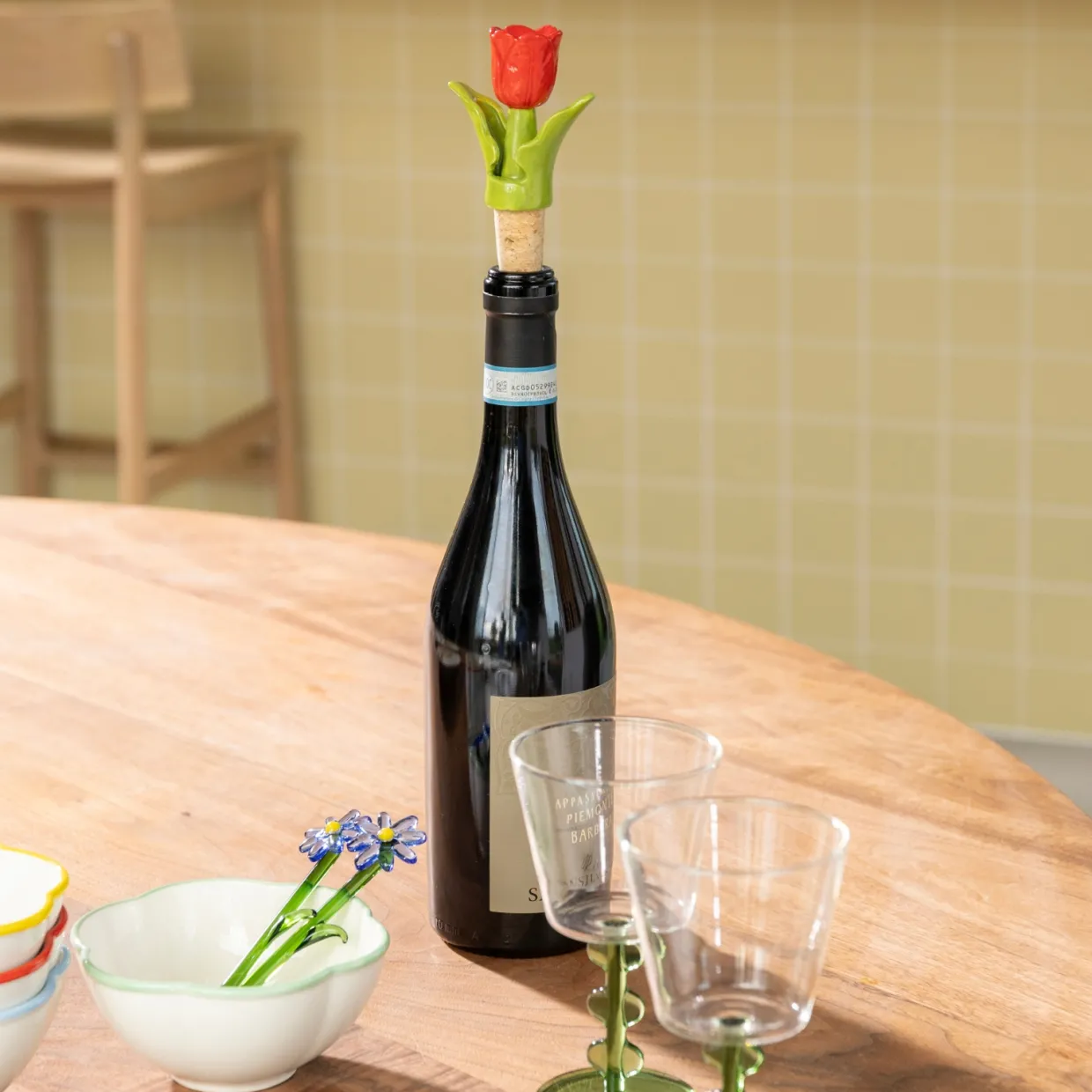 Flaskstoppare Tulip Röd