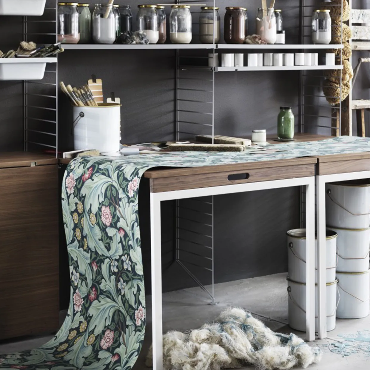 Fällbord valnöt/vit