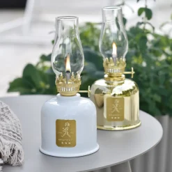 Fotogenlampa Vit/guld