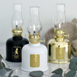 Fotogenlampa Vit/guld