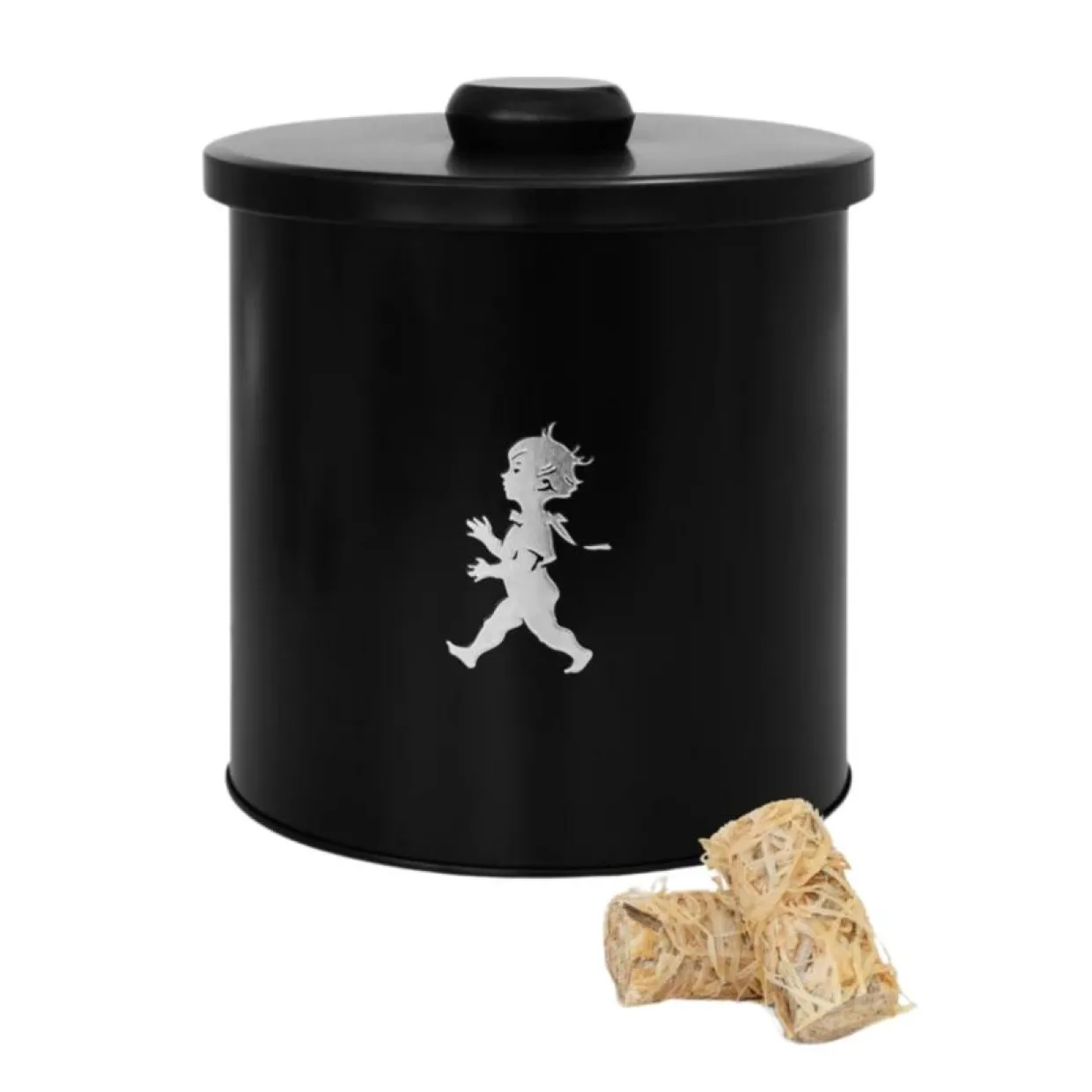 Förvaringsburk rund, Svart