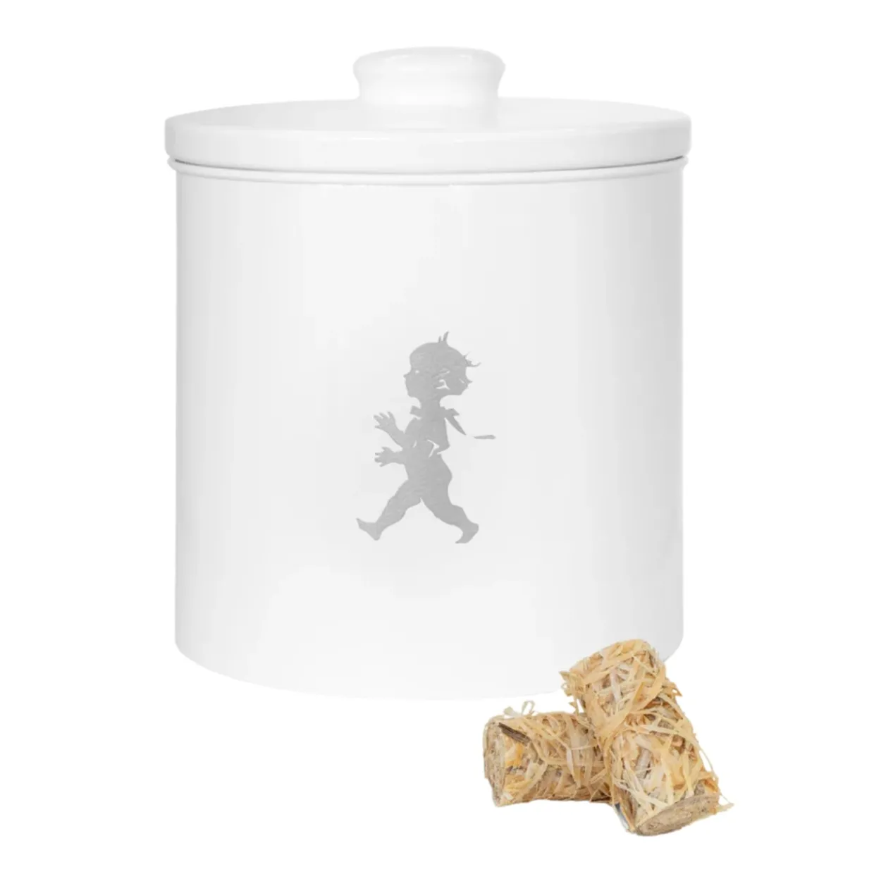 Förvaringsburk rund, Vit