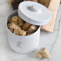 Förvaringsburk rund, Vit