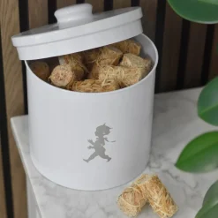 Förvaringsburk rund, Vit