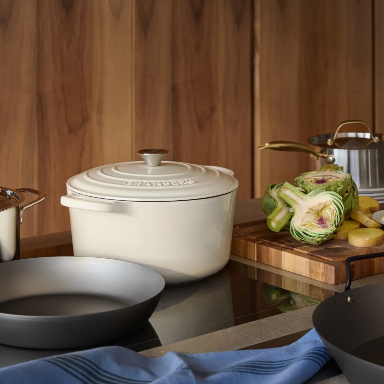 Gjutjärnsgryta Granberg rund 6,3L Creme