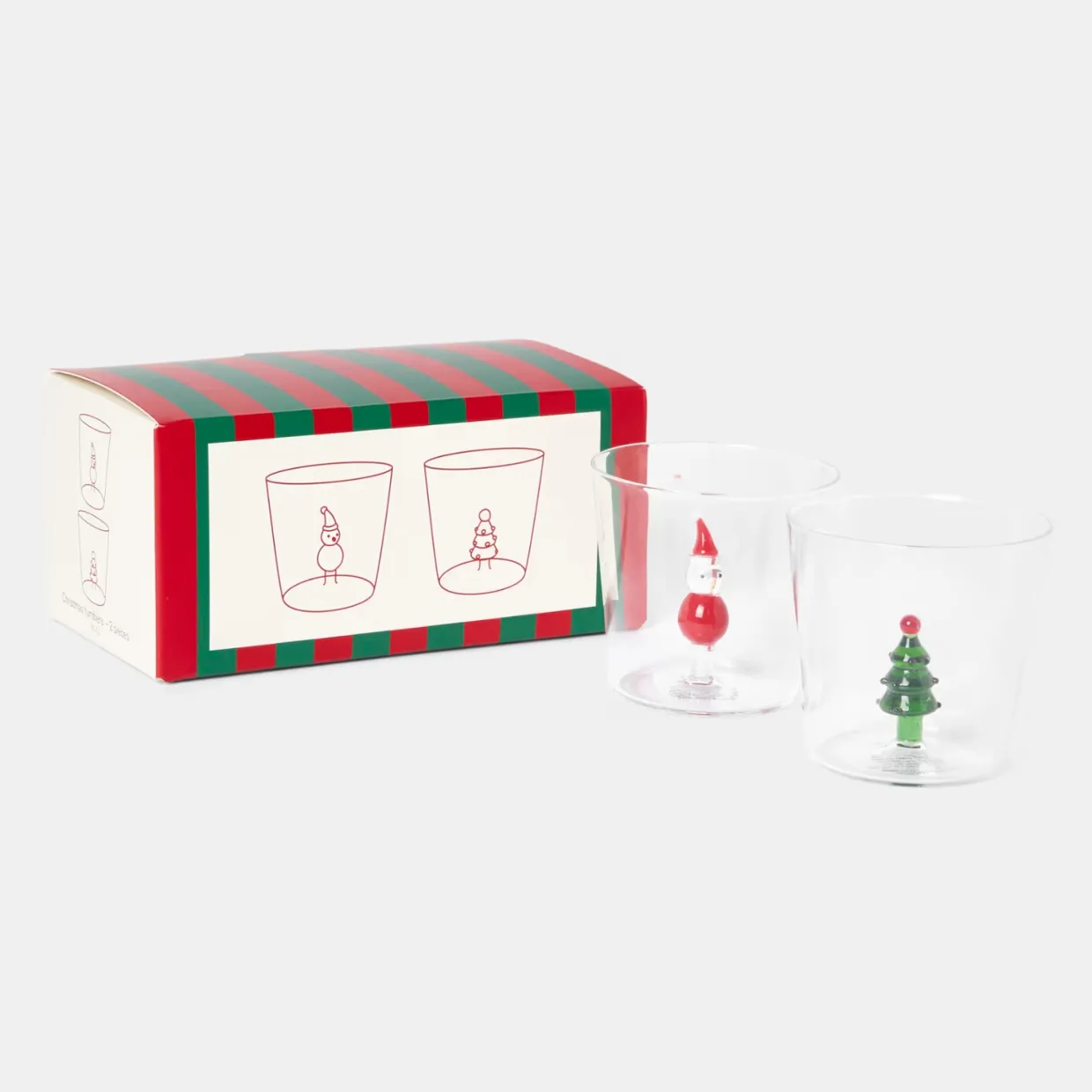 Glas Deco X-mas 2 st multi