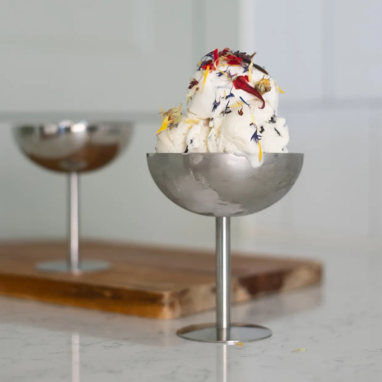 Glasskål på fot Bistro Silver