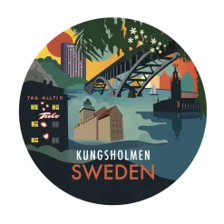 Glasunderlägg Stadsdelarna 6-pack