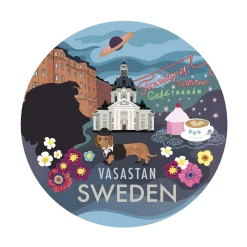 Glasunderlägg Stadsdelarna 6-pack