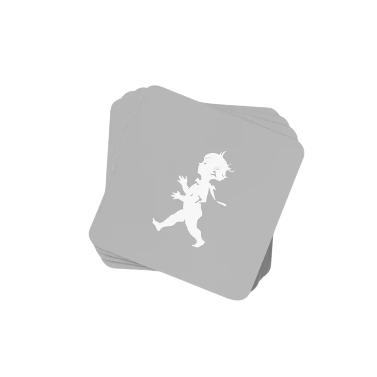 Glasunderlägg 10x10 cm, Grå, 4-pack