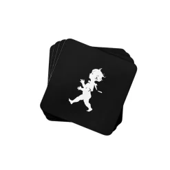 Glasunderlägg 10x10 cm, Svart, 4-pack