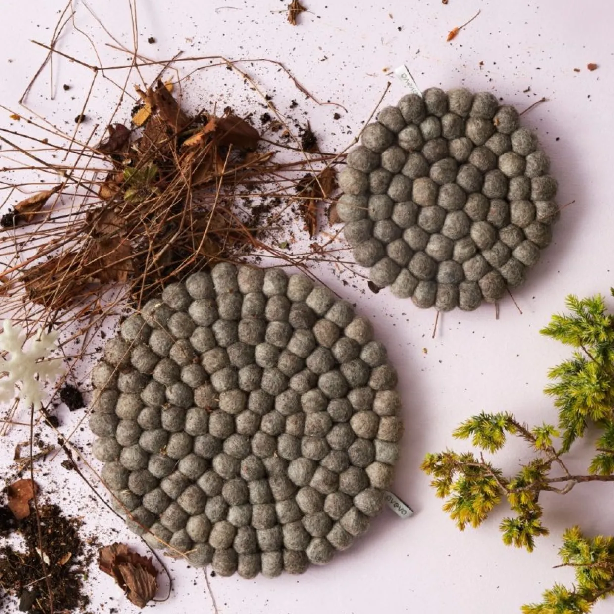 Grytunderlägg Ull Mörkgrå