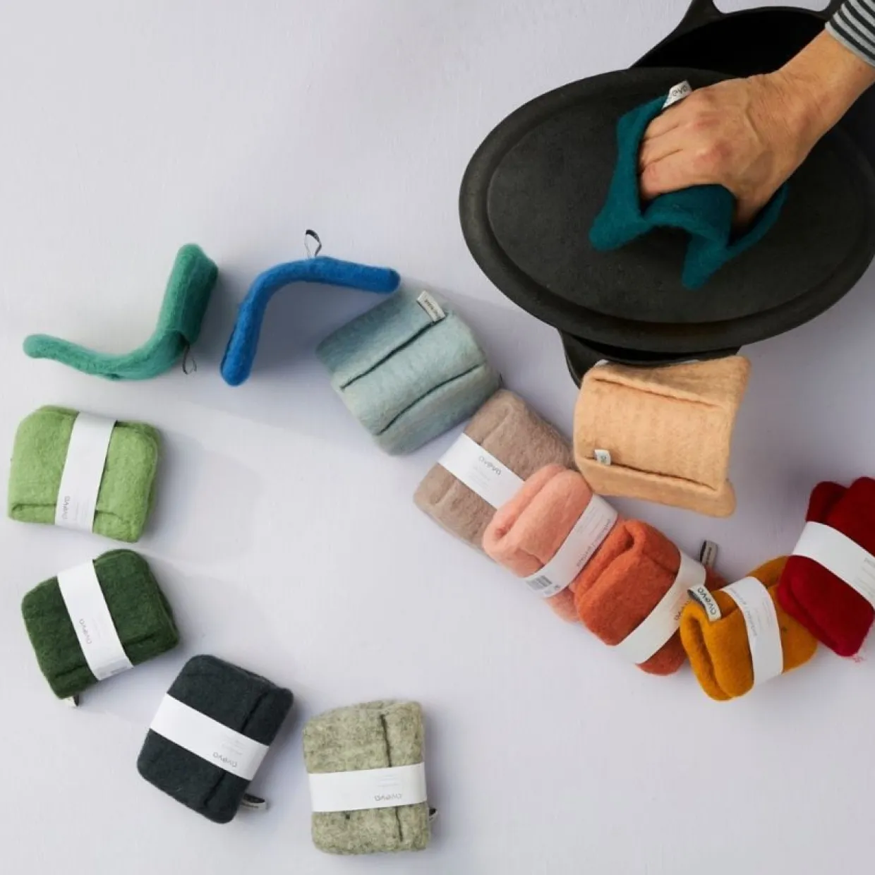 Grytvante Ull Mossgrön