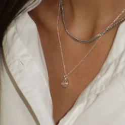 Halsband Dear Silver Rosa