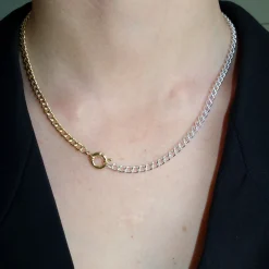 Halsband Fusion 45 cm silver/guld