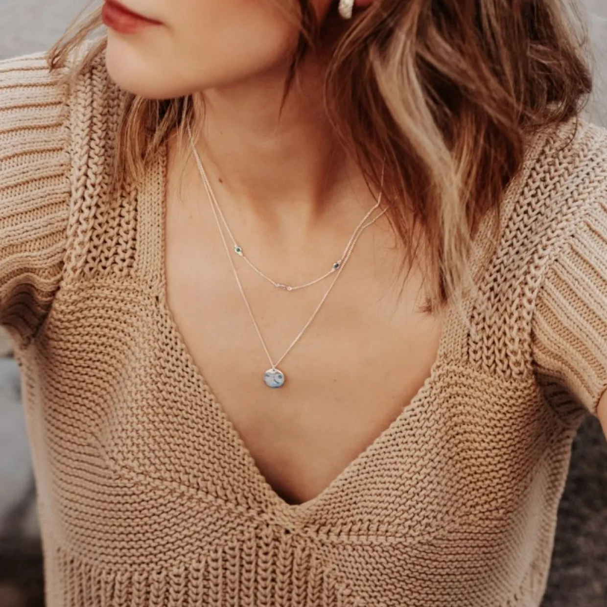 Halsband Minimalistica Hammered Silver