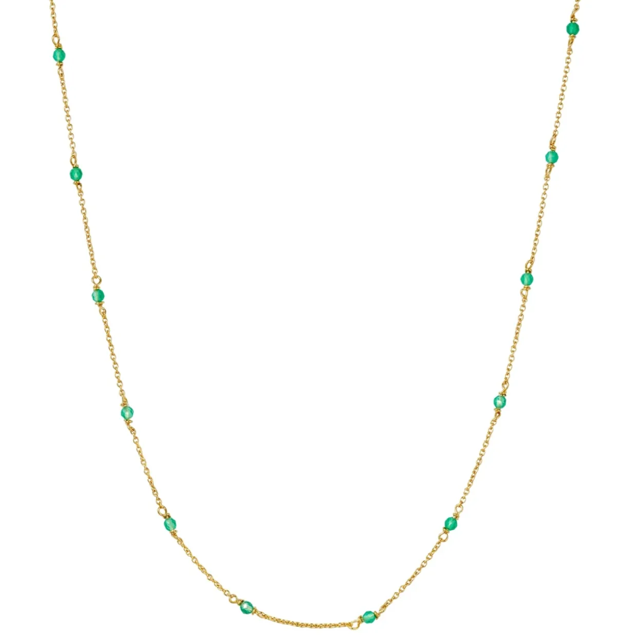 Halsband Santa Monica 42cm Grön Guld