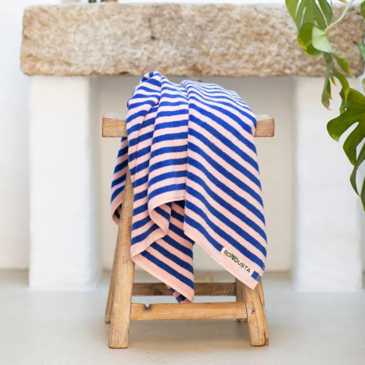 Handduk Naram 100 X 150 cm blå/rosa