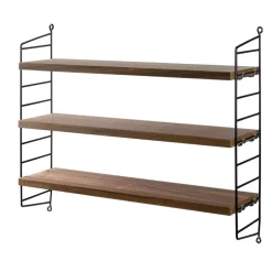 Hylla Pocket String svart/valnöt