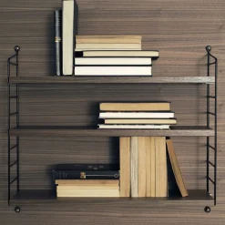 Hylla Pocket String svart/valnöt