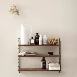 Hylla Pocket String svart/valnöt