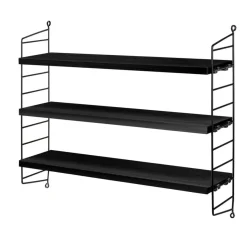 Hylla Pocket String svartbetsad