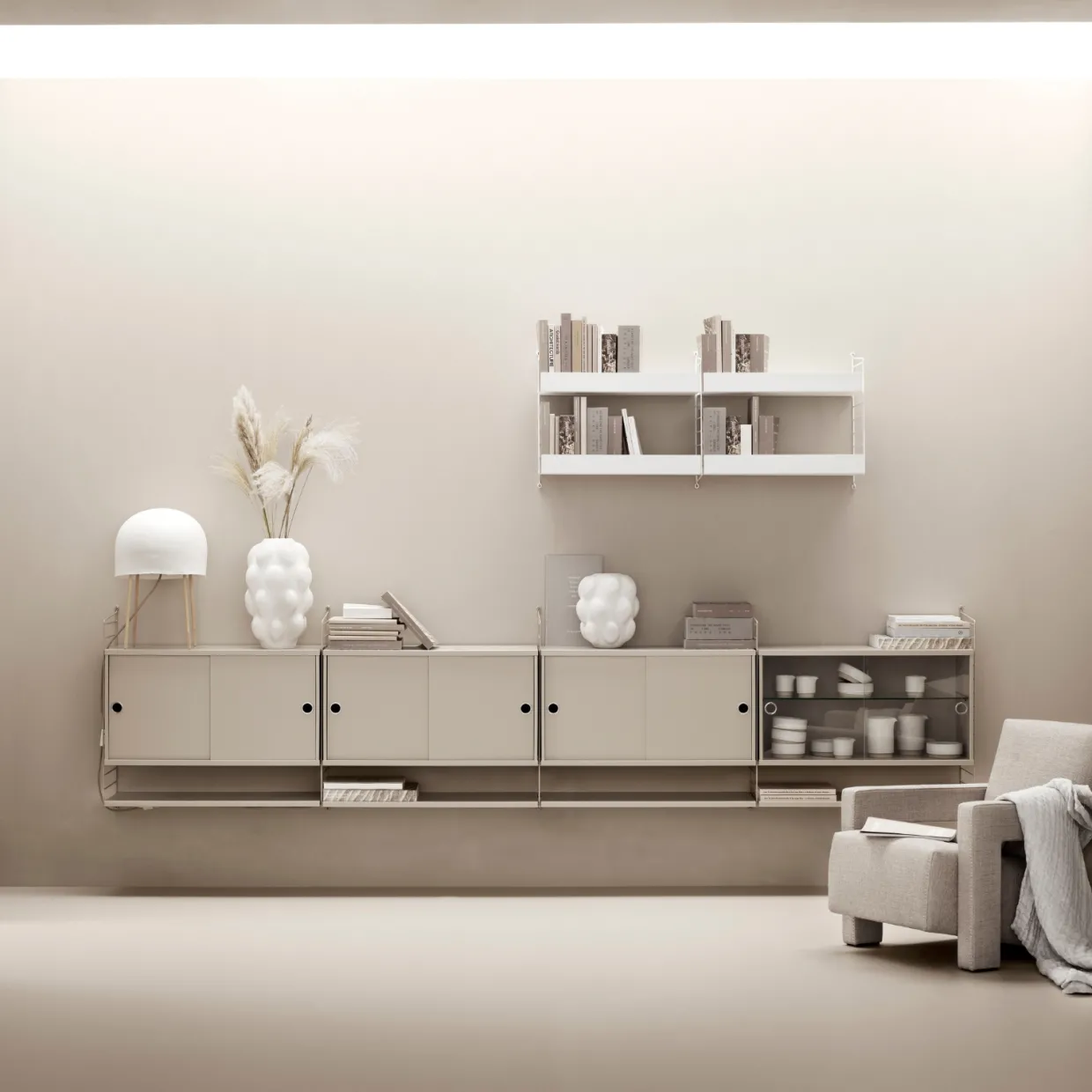 Hyllplan 58x20 3-p beige