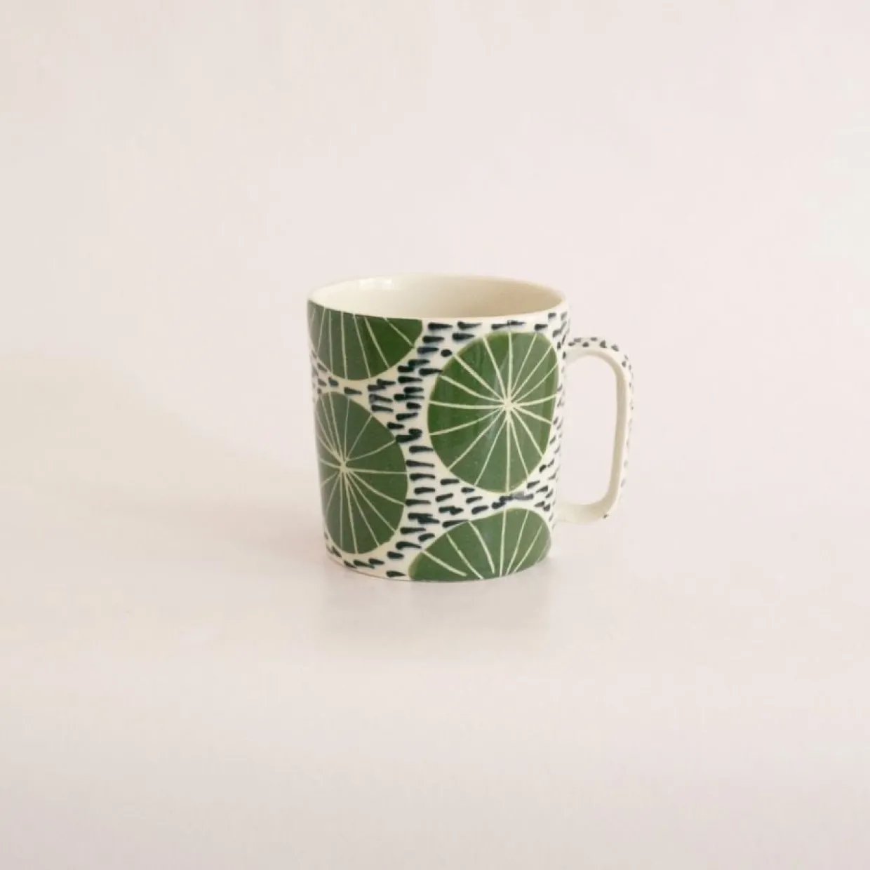 Kaffekopp 25 ml - limefrukt / svarta prickar