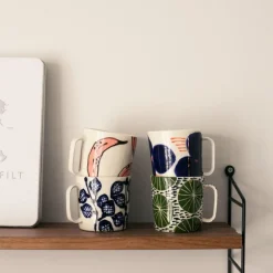 Kaffekopp 25 ml löv blå