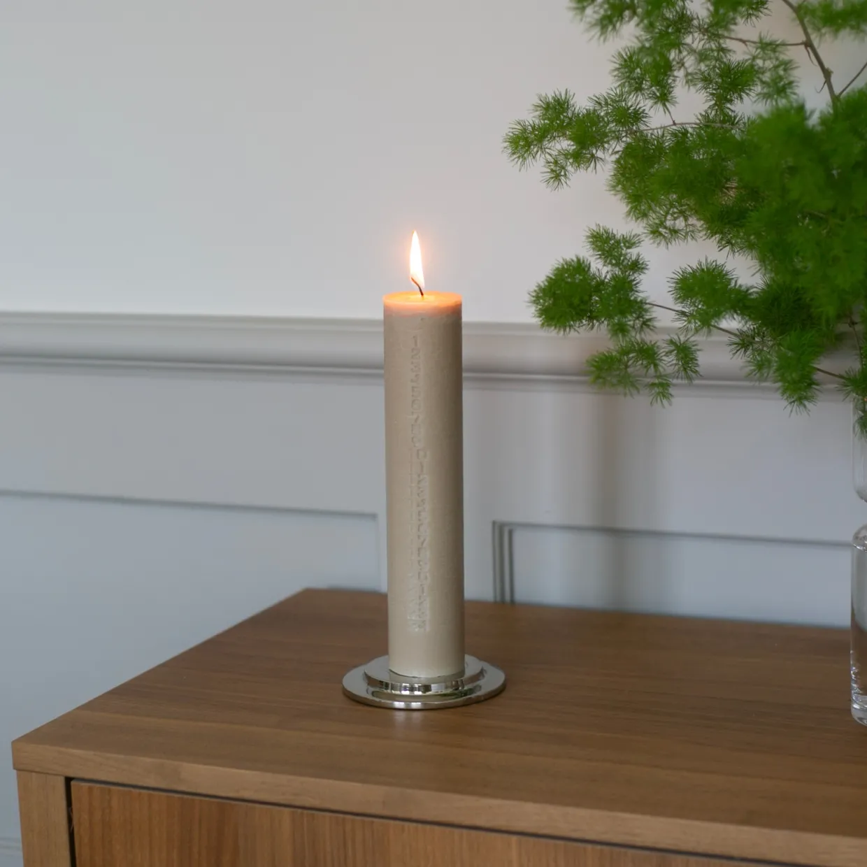 Kalenderljus Debossed Beige