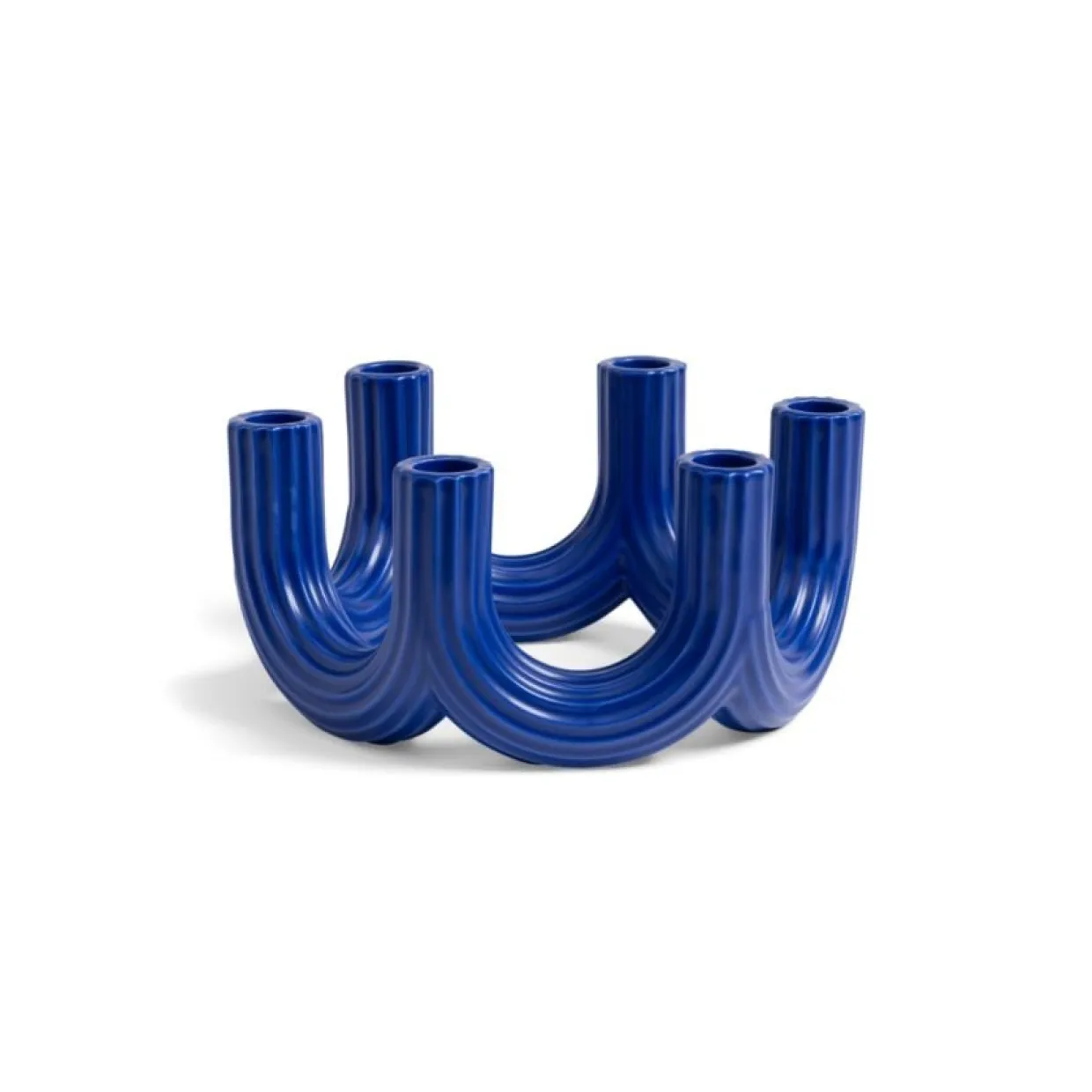 Kandelaber 6 arm Churros blå