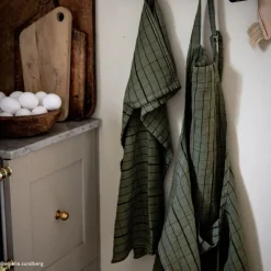 Kökshandduk Rutan 50x70 cm Skogsgrön