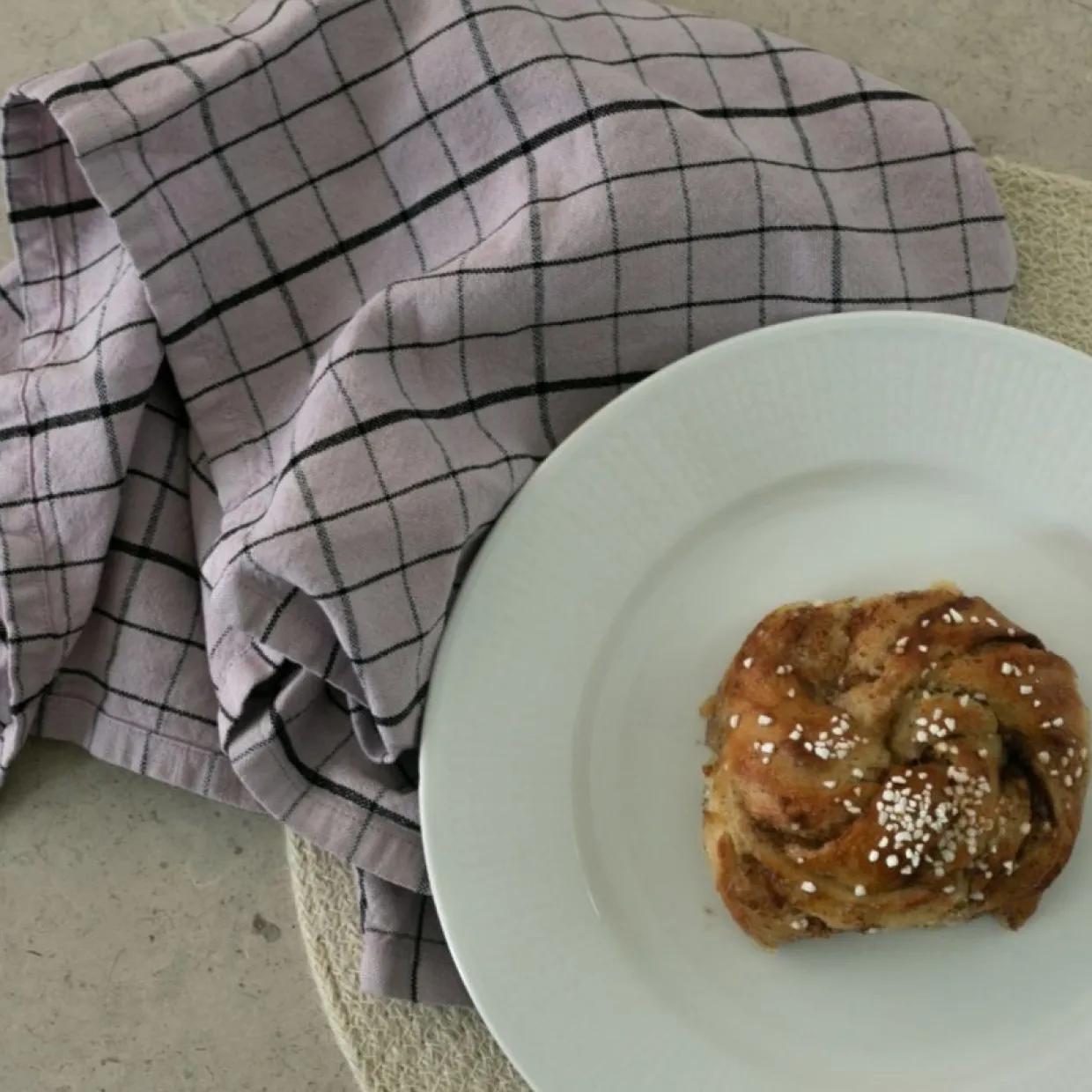 Kökshandduk Rutan 50x70 cm Syrén