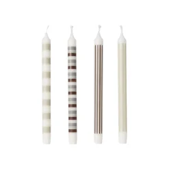 Kronljus Randiga 4-pack Beige Multi