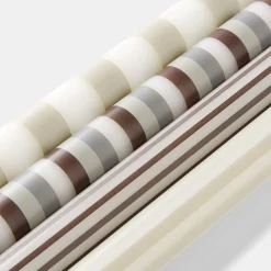 Kronljus Randiga 4-pack Beige Multi