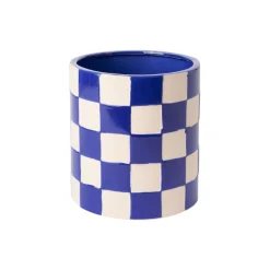 Kruka DT Schackruta Blå