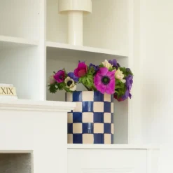 Kruka DT Schackruta Blå