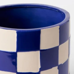 Kruka DT Schackruta Blå